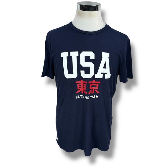 Polo Ralph Lauren 2020 Team USA Olympics T-Shirt Mens Large Blue Cotton Pullover - Picture 1 of 11